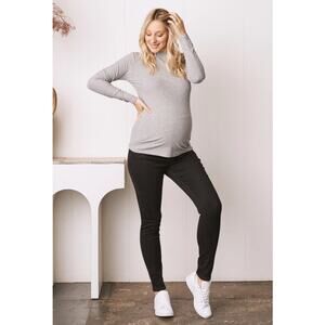 ANGEL MATERNITY Julie Over the Bump Skinny Jeans XXL Black Stretch Denim NWOT
